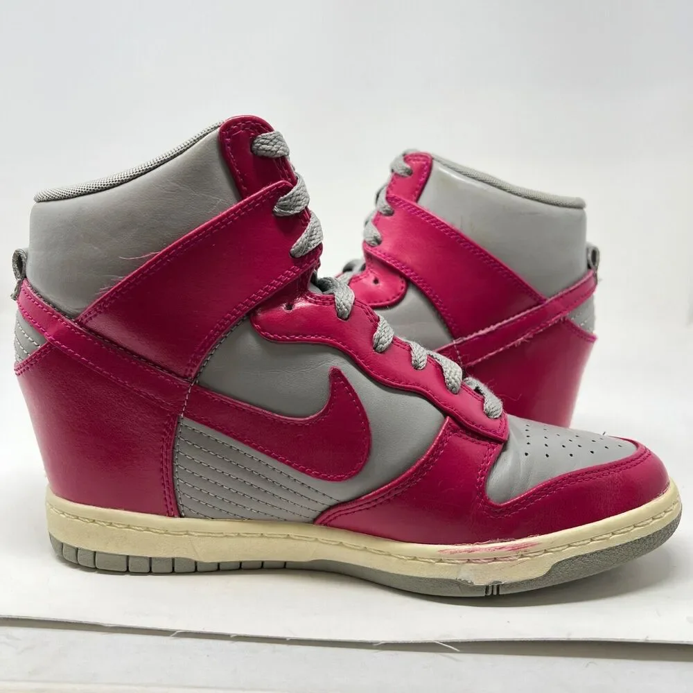 Nike Dunk Sky High Medium Grey Fuchsia 528899-001 2012 Size 9 Hidden Wedge